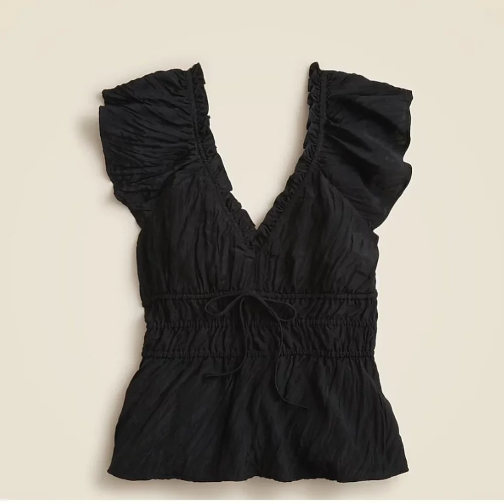 NWT J. Crew Palermo top black XL
